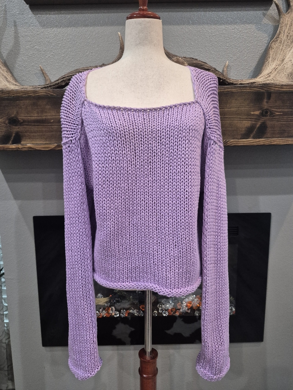 Forte_Forte Knit Size Large Lavender Crew-Neck Sweater In Excellent Condition - Picture 2 of 7
